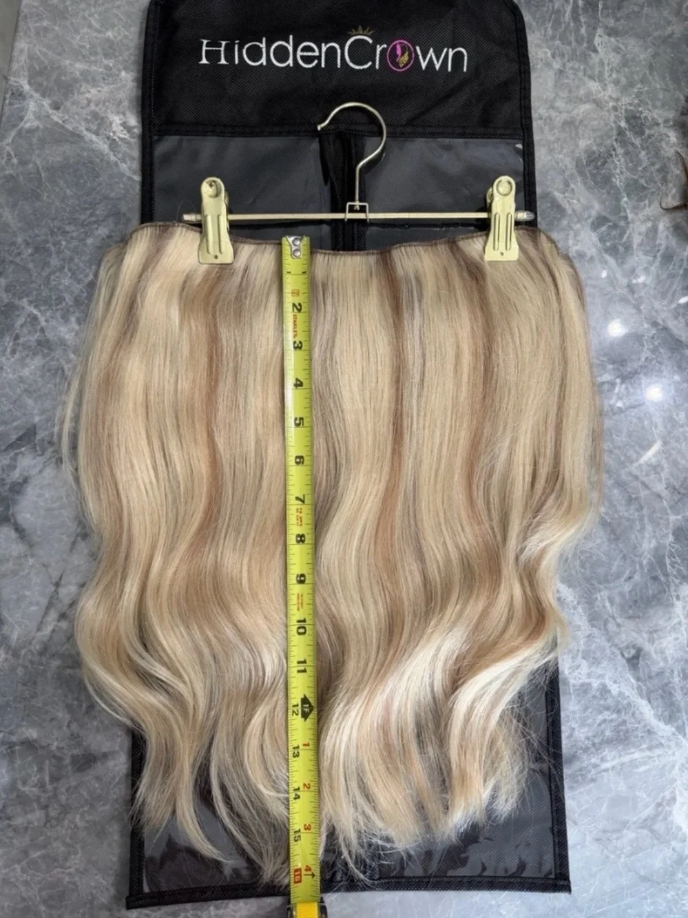 Hidden Crown V-Clip Hair Extension #60/8 premium 100% Remy human hair